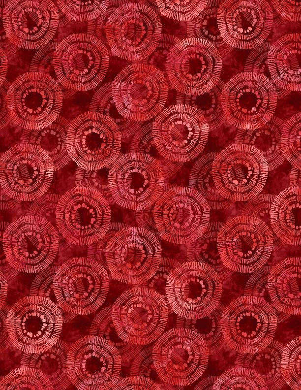 Wilmington Circle Burst Red Wide Quilt Backing Fabric 108" – Red Geometric Print