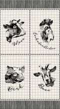 Michael Miller Life is Better on the Farm Cream Farm Life Panel Fabric – Farm Animal Panel