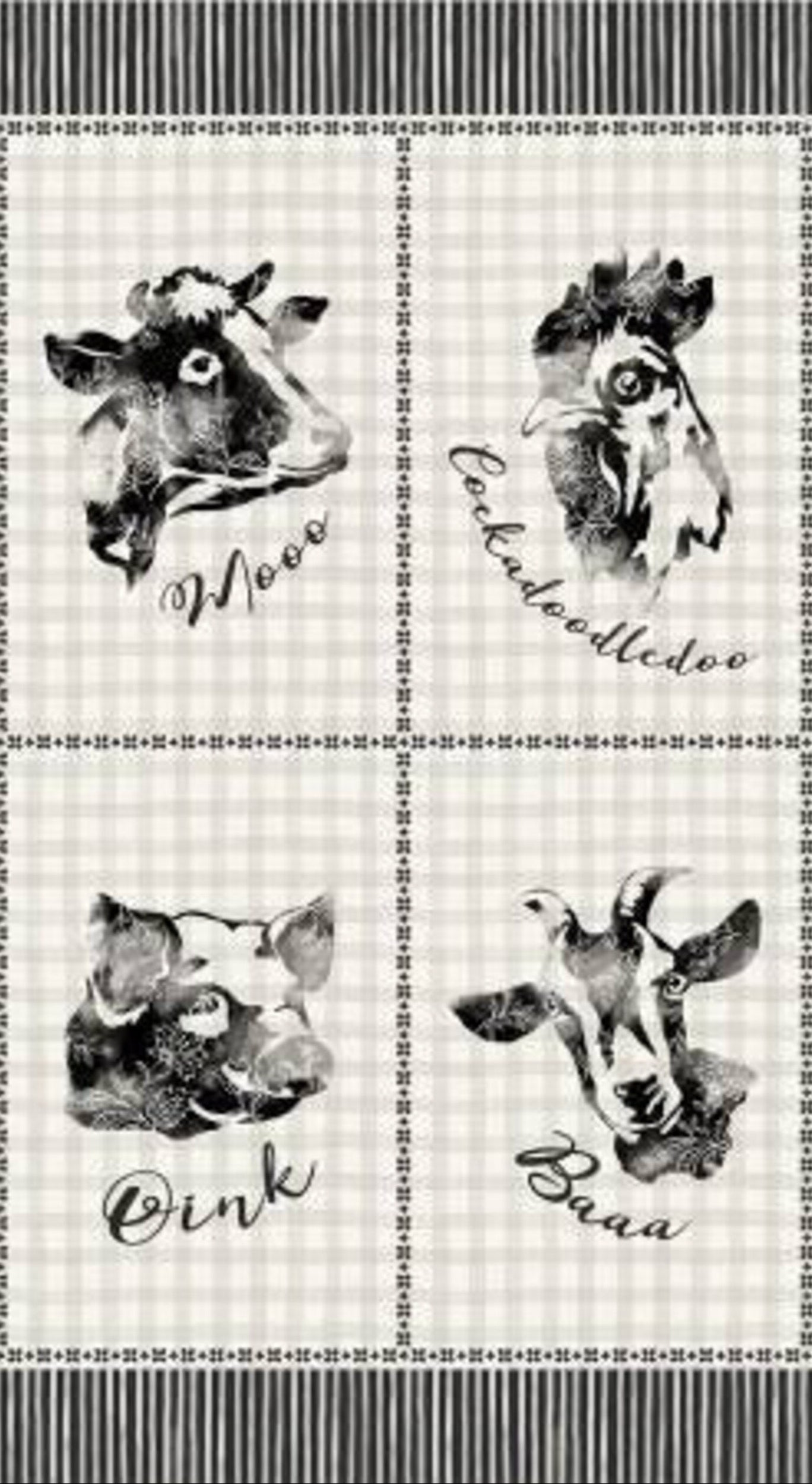 Michael Miller Life is Better on the Farm Cream Farm Life Panel Fabric – Farm Animal Panel