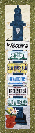 Braggin’ Pole #2 – Welcome by Julie Wurzer - Wall Hanging Pattern – 12" wide for Patch Abilities